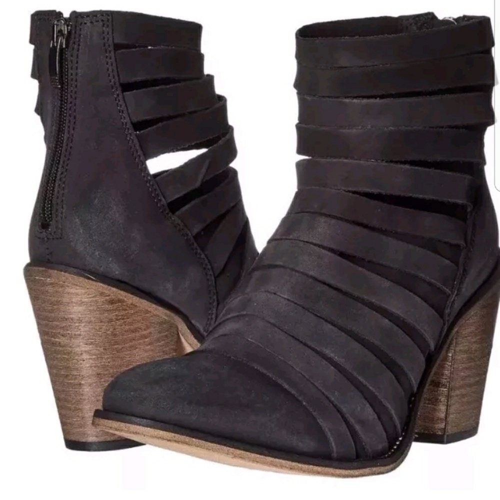 GUC Free People Strappy Bootie 39 Black 8 - 8.5
